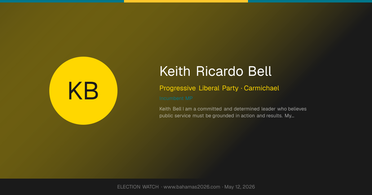 Keith Ricardo Bell (PLP) | Bahamas Election Watch 2026
